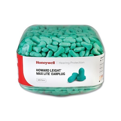 Howard Leight by Honeywell 154-HL400-LPF-REFILL MAX Lite earplug, Uncorded, 30 dB Noise Reduction Rating, Disposable Disposable/Reusable, Universal, Green Plug